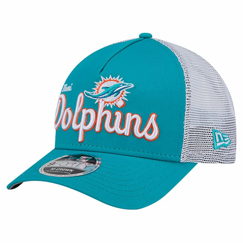 Miami Dolphins New Era Side Lines 9FORTY Adjustable Hat - Aqua - NFL