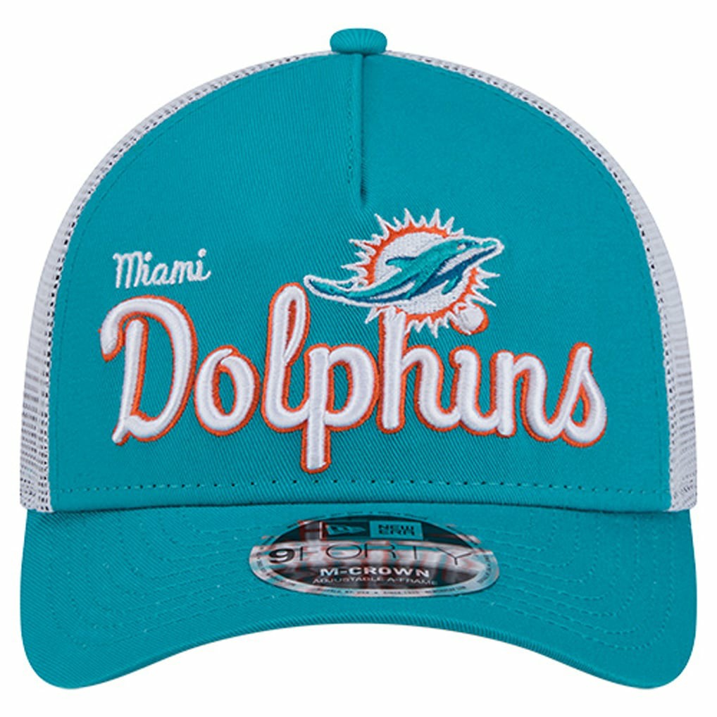 Miami Dolphins New Era Side Lines 9FORTY Adjustable Hat - Aqua - NFL