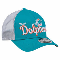 Miami Dolphins New Era Side Lines 9FORTY Adjustable Hat - Aqua - NFL