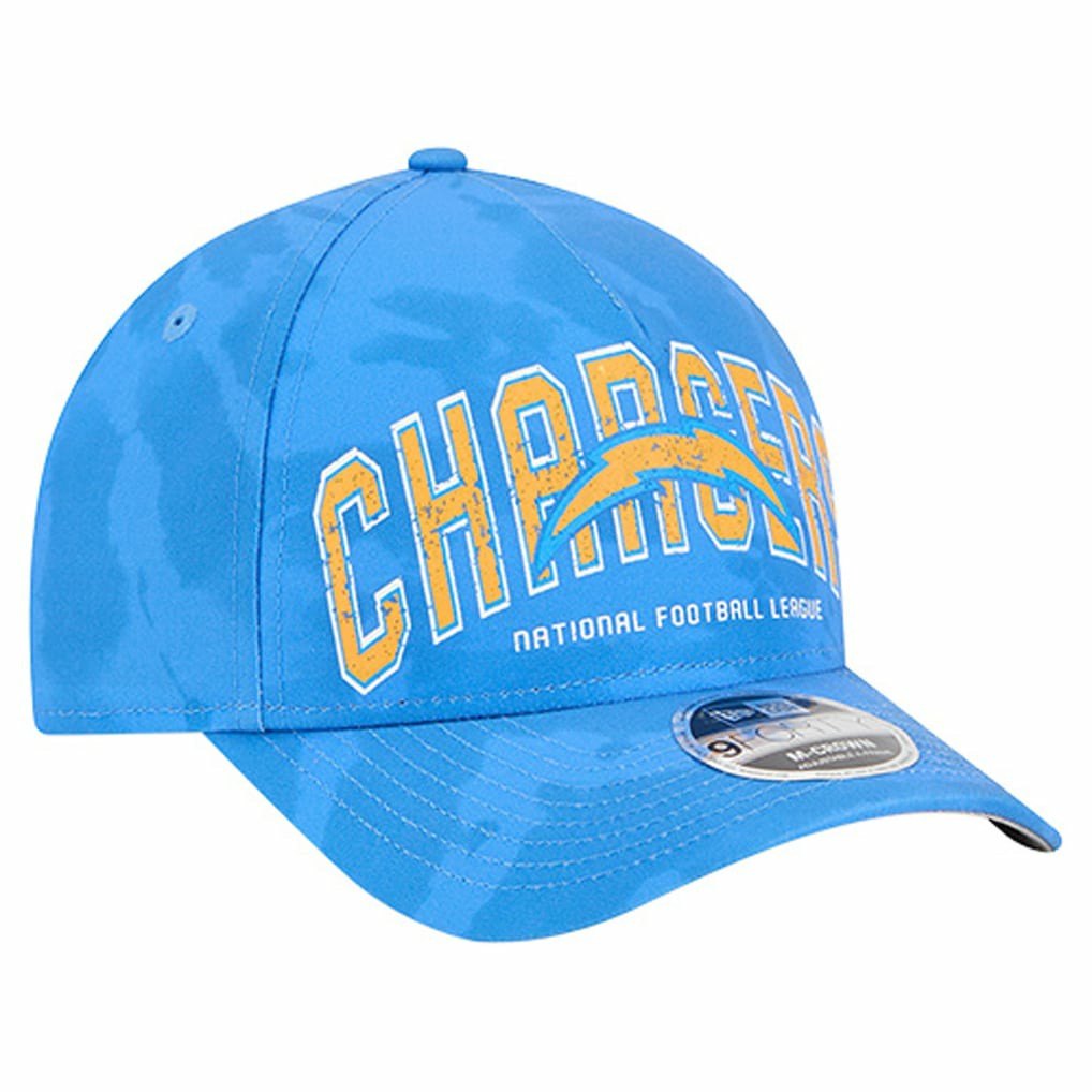 Los Angeles Chargers New Era Tie Dye Fade 9Forty M-Crown A-Frame Adjustable Hat - Powder Blue - NFL