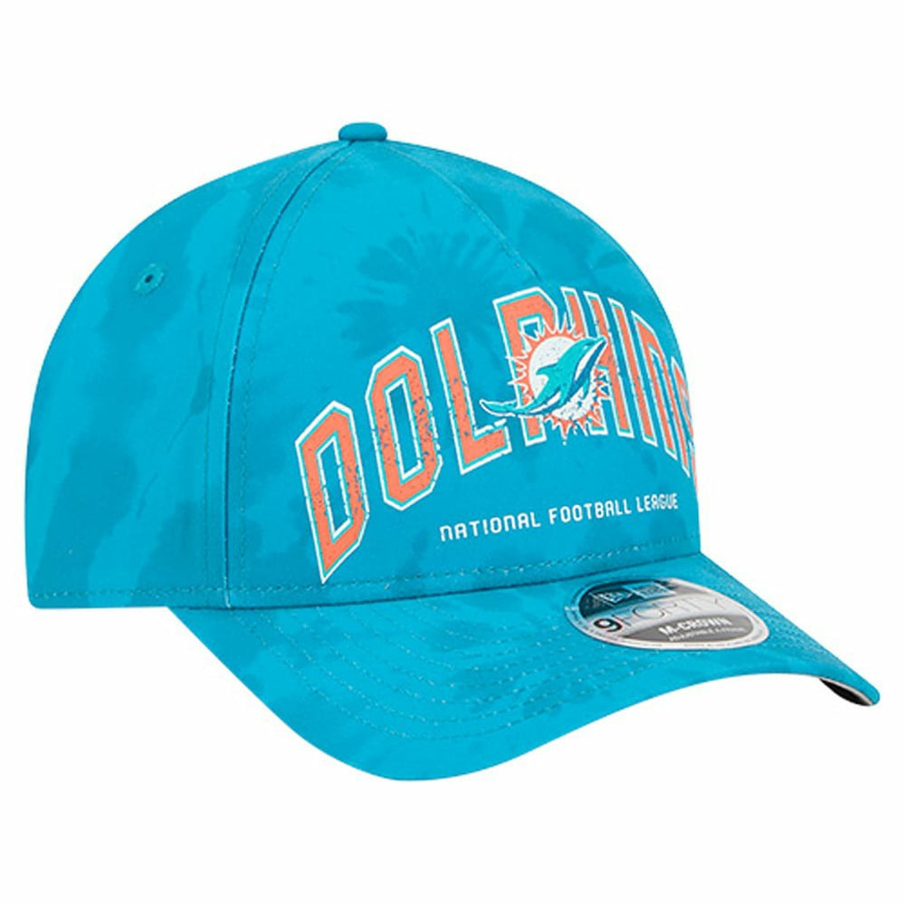 Miami Dolphins New Era Tie Dye Fade 9Forty M-Crown A-Frame Adjustable Hat - Aqua - NFL