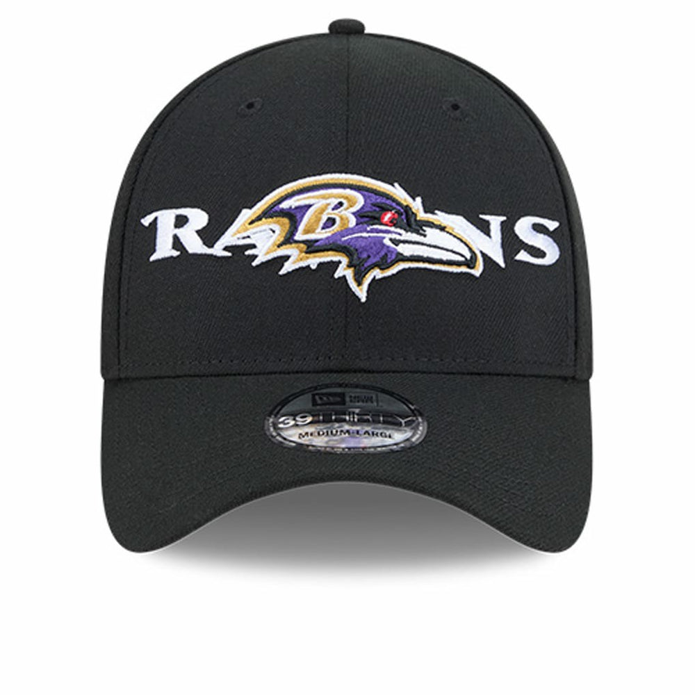 Baltimore Ravens New Era Overlap Logo 39THIRTY Stretch Fit Hat - Black - NFL