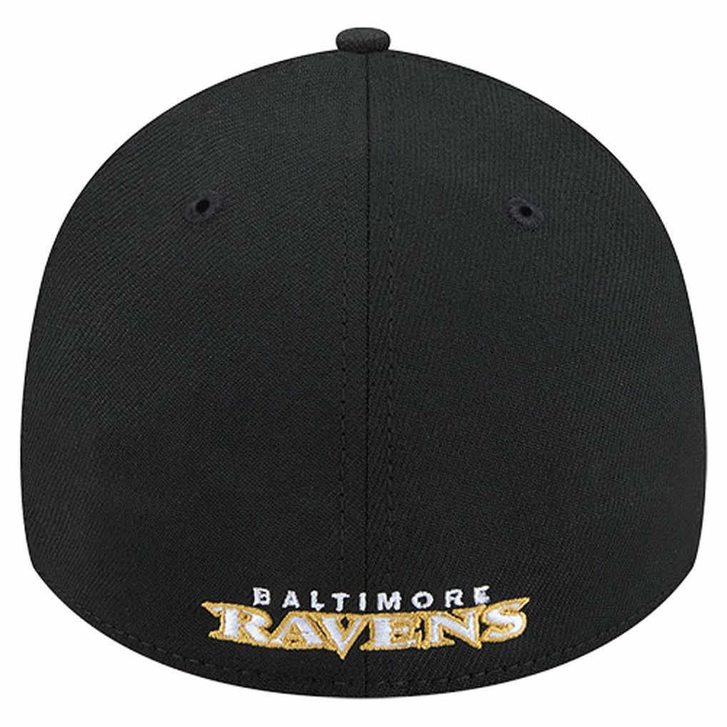 Baltimore Ravens New Era Overlap Logo 39THIRTY Stretch Fit Hat - Black - NFL