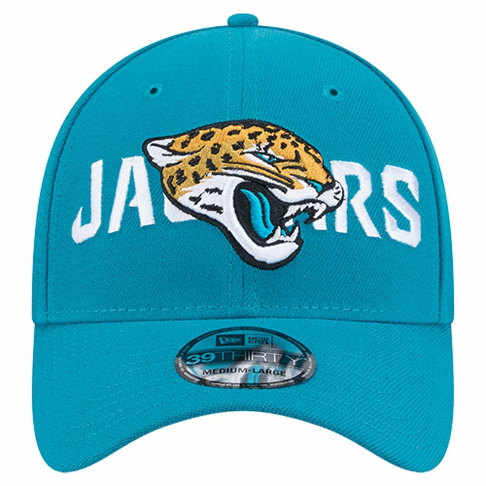 Jacksonville Jaguars New Era Overlap Logo 39THIRTY Stretch Fit Hat - Teal - NFL