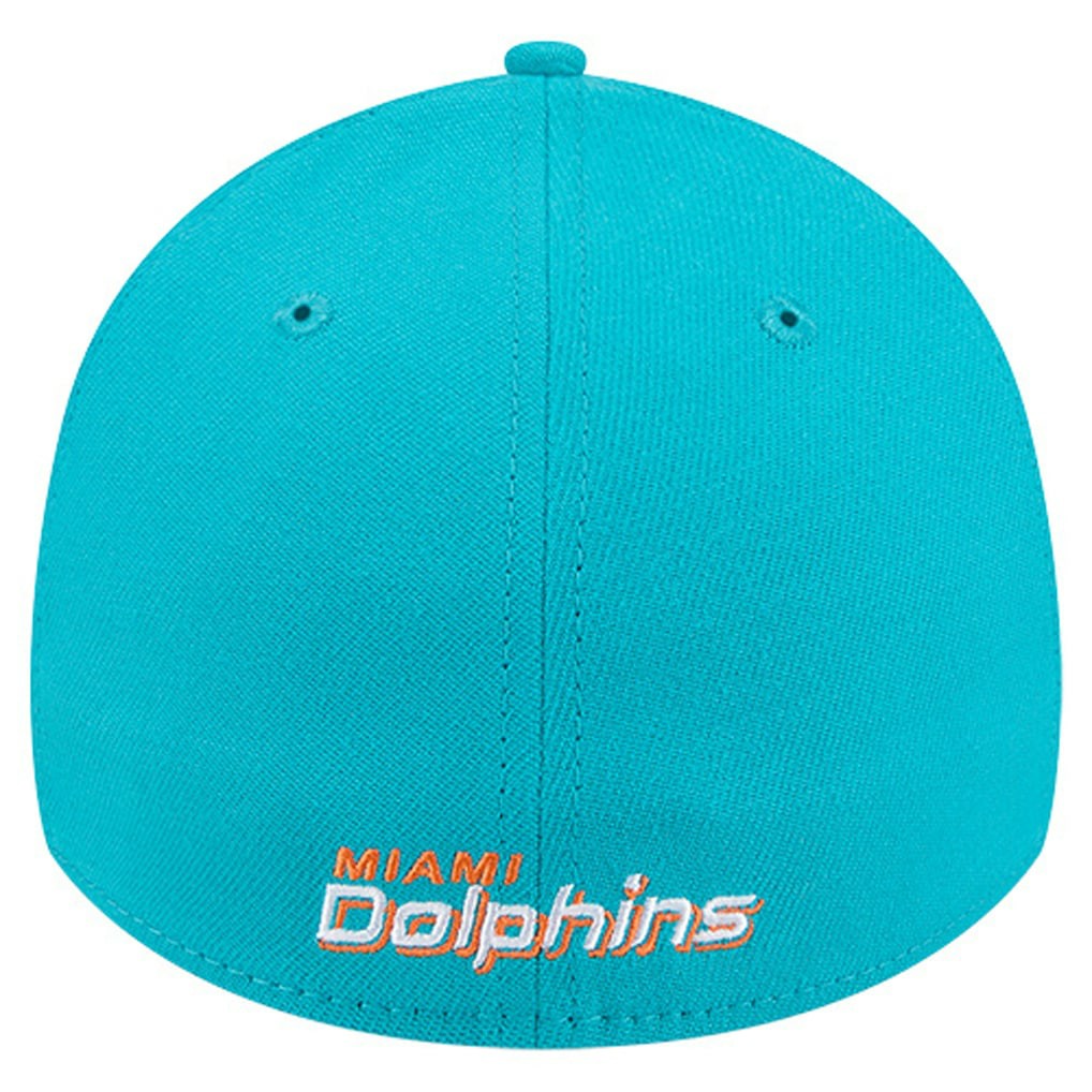 Miami Dolphins New Era Overlap Logo 39THIRTY Stretch Fit Hat - Aqua - NFL