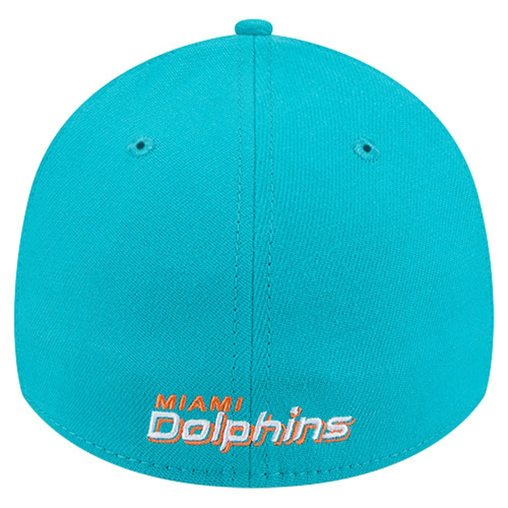 Miami Dolphins New Era Overlap Logo 39THIRTY Stretch Fit Hat - Aqua - NFL