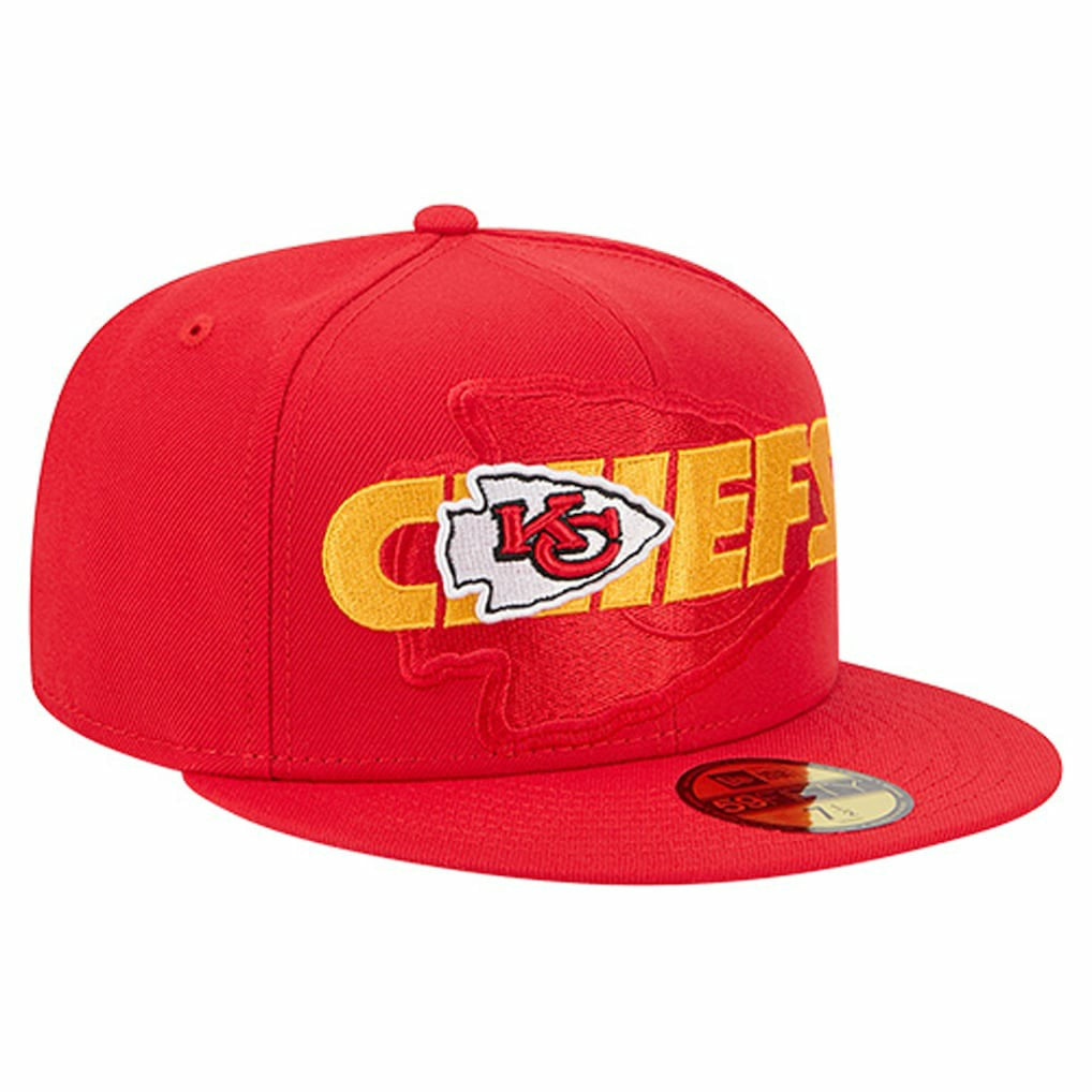 Kansas City Chiefs New Era Overlap Wordmark 59FIFTY Fitted Hat - Red - NFL