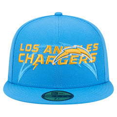 Los Angeles Chargers New Era Overlap Wordmark 59FIFTY Fitted Hat - Powder Blue - NFL