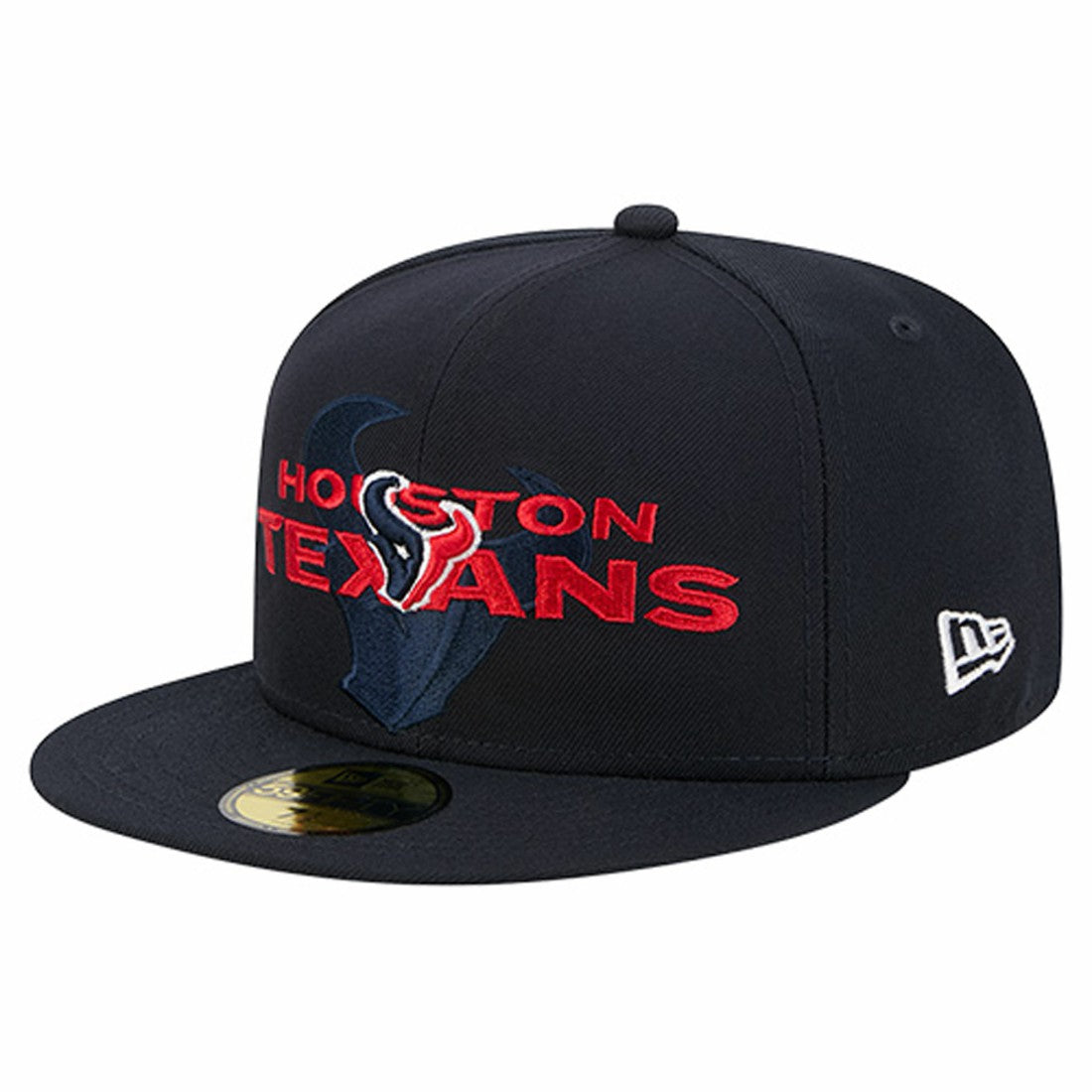 Houston Texans New Era Overlap Wordmark 59FIFTY Fitted Hat - Navy - NFL