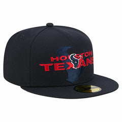 Houston Texans New Era Overlap Wordmark 59FIFTY Fitted Hat - Navy - NFL