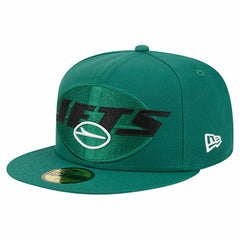 New York Jets New Era Overlap Wordmark 59FIFTY Fitted Hat - Green - NFL
