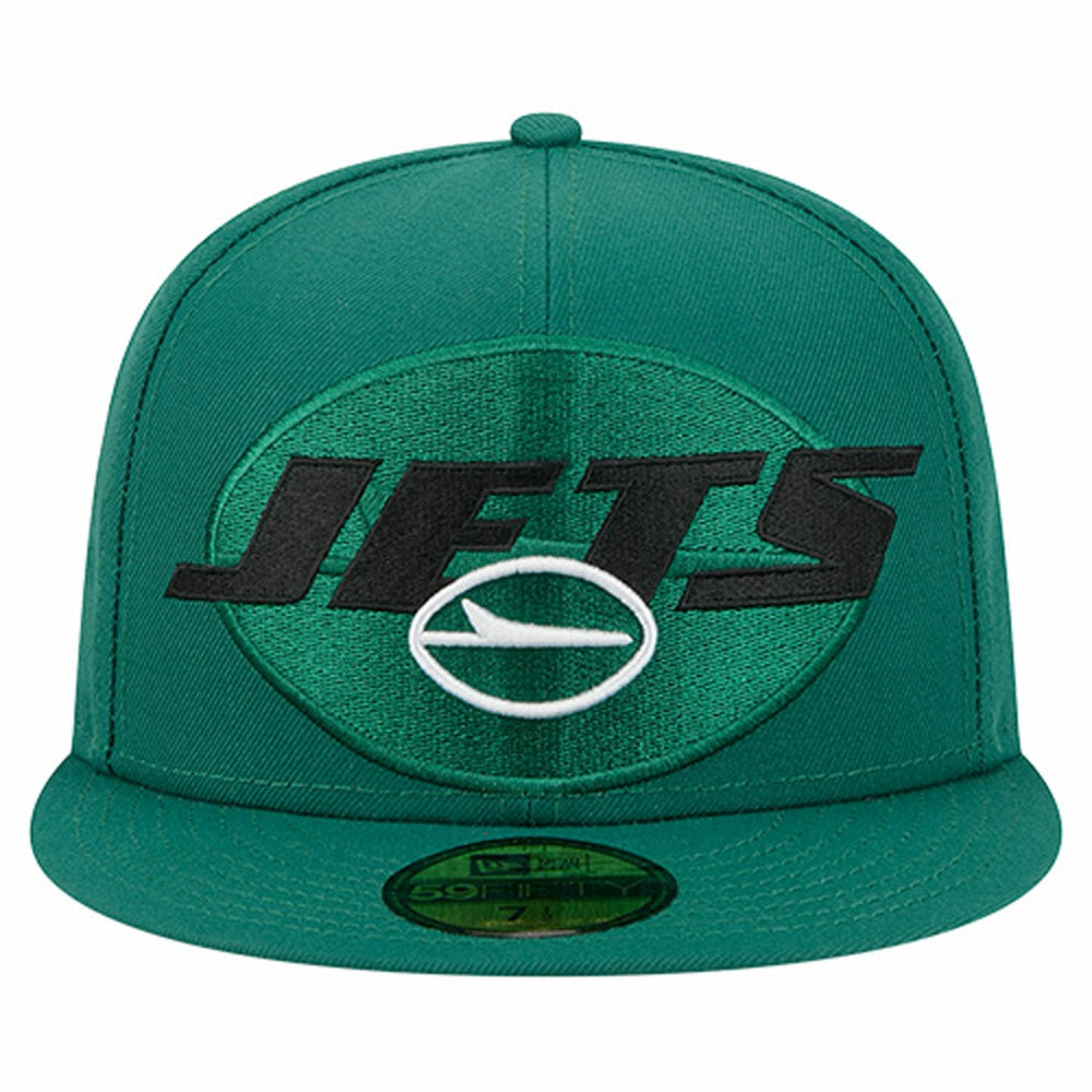 New York Jets New Era Overlap Wordmark 59FIFTY Fitted Hat - Green - NFL