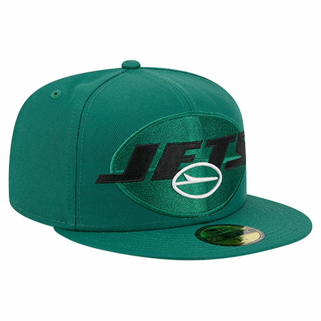 New York Jets New Era Overlap Wordmark 59FIFTY Fitted Hat - Green - NFL