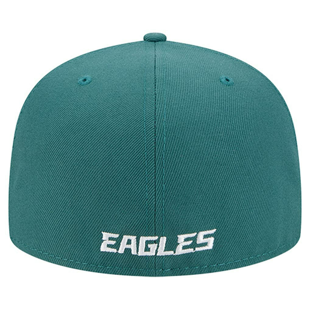 Philadelphia Eagles New Era Overlap Wordmark 59FIFTY Fitted Hat - Midnight Green - NFL