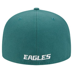 Philadelphia Eagles New Era Overlap Wordmark 59FIFTY Fitted Hat - Midnight Green - NFL