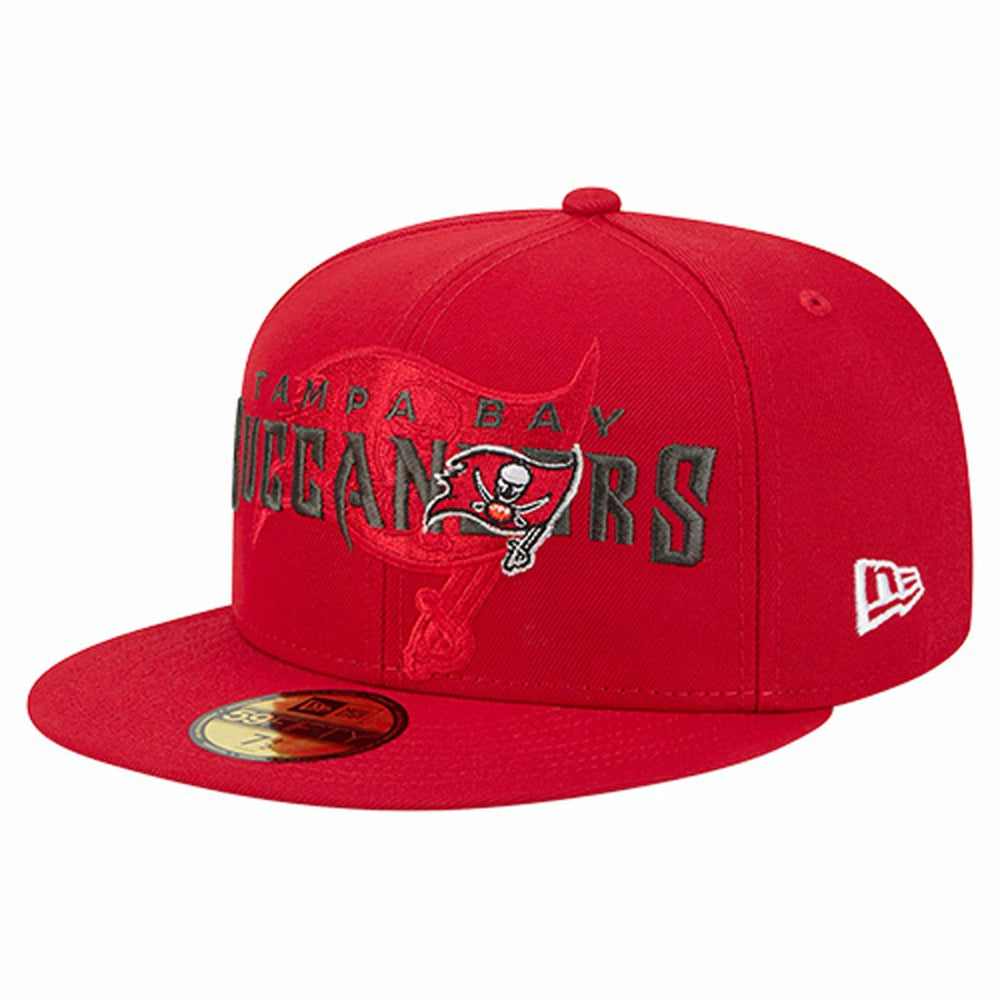 Tampa Bay Buccaneers New Era Overlap Wordmark 59FIFTY Fitted Hat - Red - NFL