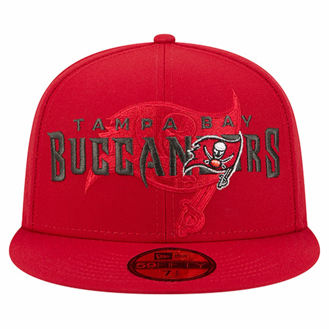 Tampa Bay Buccaneers New Era Overlap Wordmark 59FIFTY Fitted Hat - Red - NFL