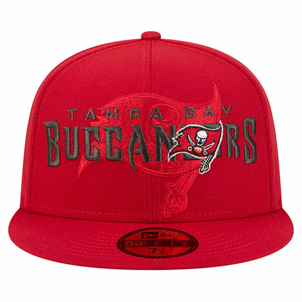 Tampa Bay Buccaneers New Era Overlap Wordmark 59FIFTY Fitted Hat - Red - NFL