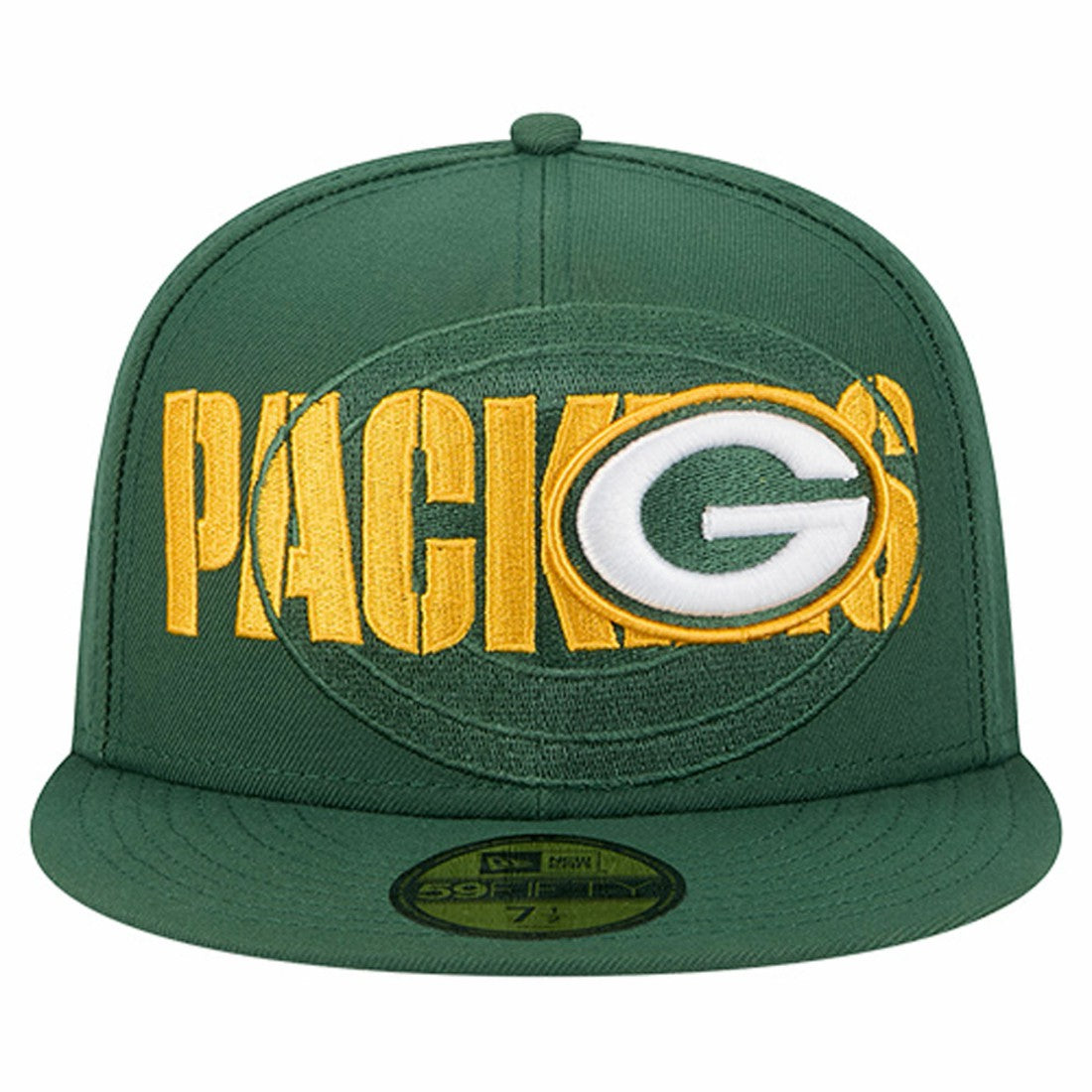 Green Bay Packers New Era Overlap Wordmark 59FIFTY Fitted Hat - Green - NFL