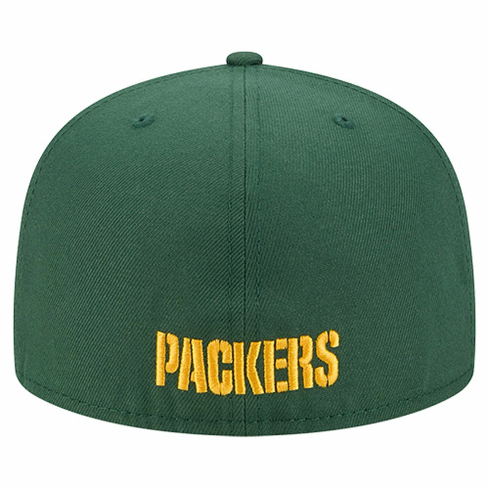 Green Bay Packers New Era Overlap Wordmark 59FIFTY Fitted Hat - Green - NFL