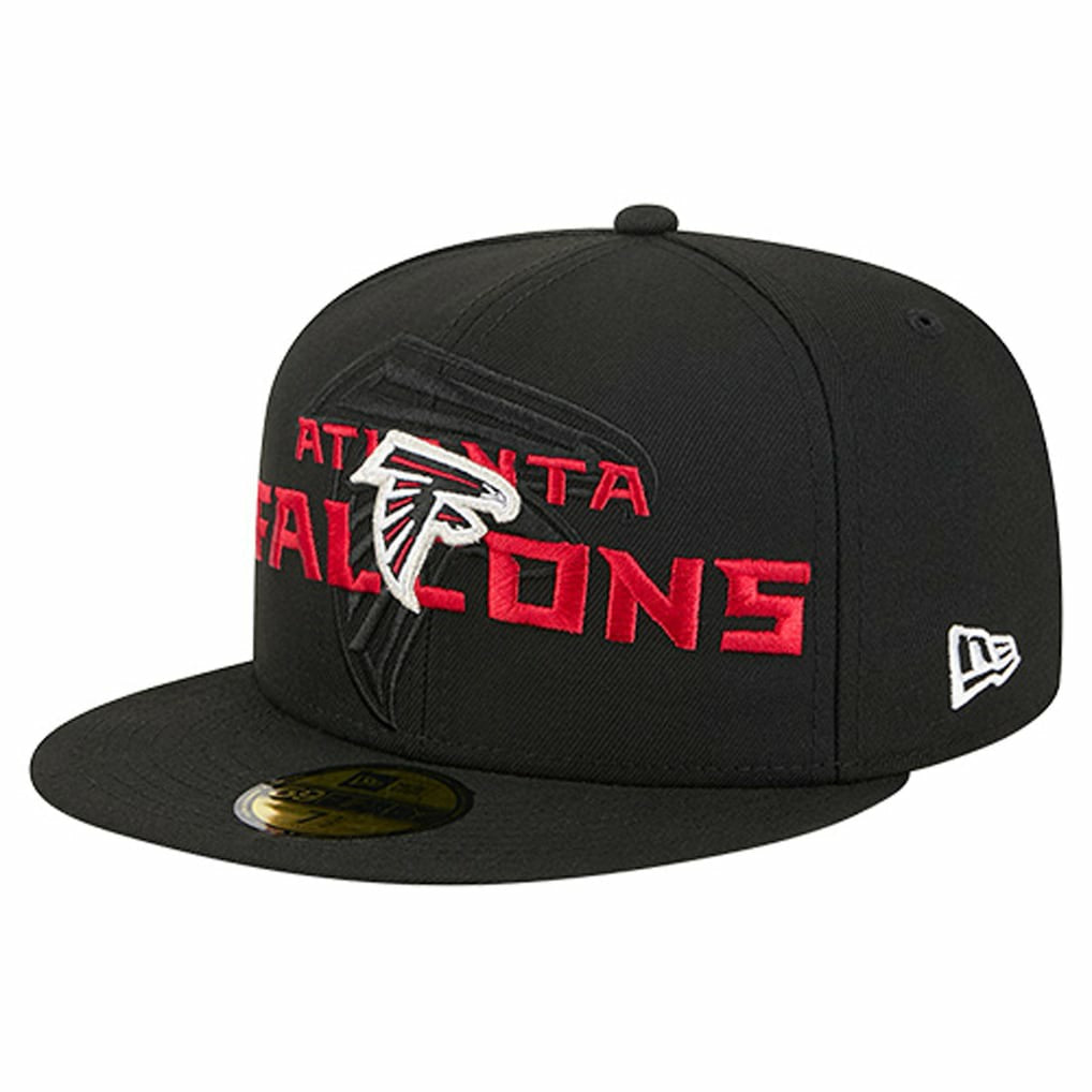 Atlanta Falcons New Era Overlap Wordmark 59FIFTY Fitted Hat - Black - NFL