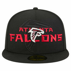 Atlanta Falcons New Era Overlap Wordmark 59FIFTY Fitted Hat - Black - NFL