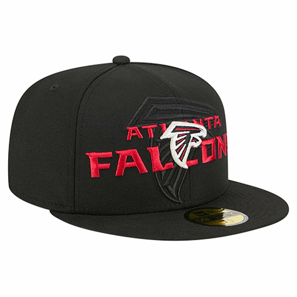 Atlanta Falcons New Era Overlap Wordmark 59FIFTY Fitted Hat - Black - NFL