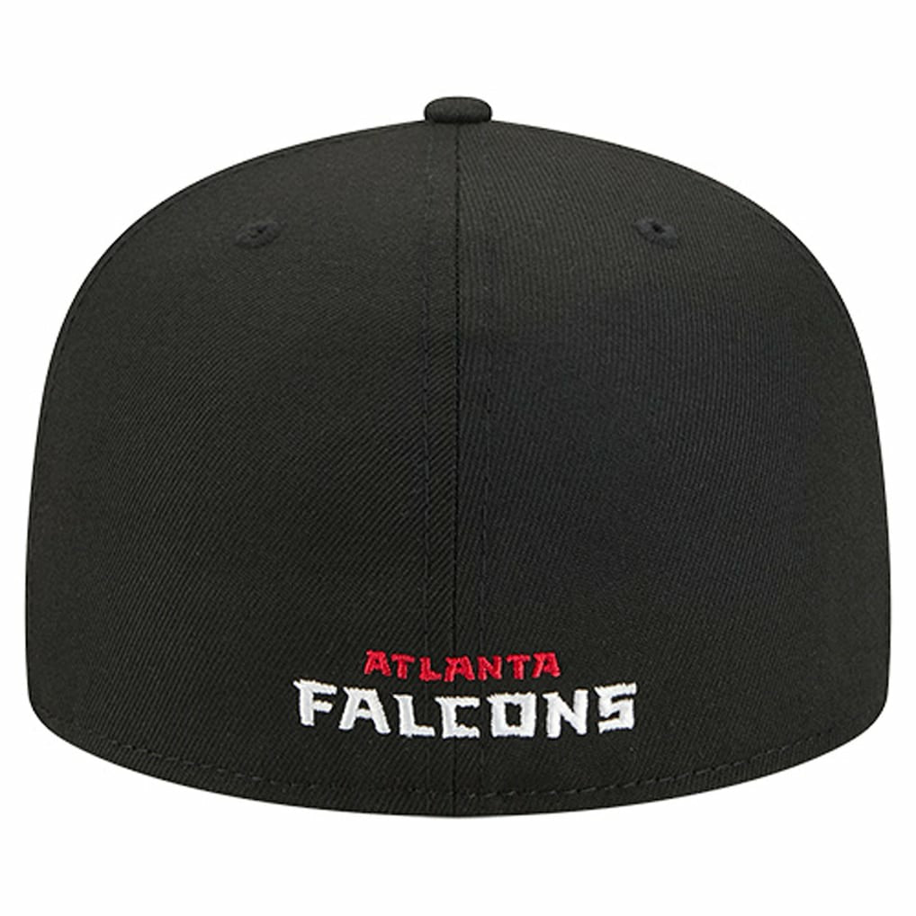 Atlanta Falcons New Era Overlap Wordmark 59FIFTY Fitted Hat - Black - NFL