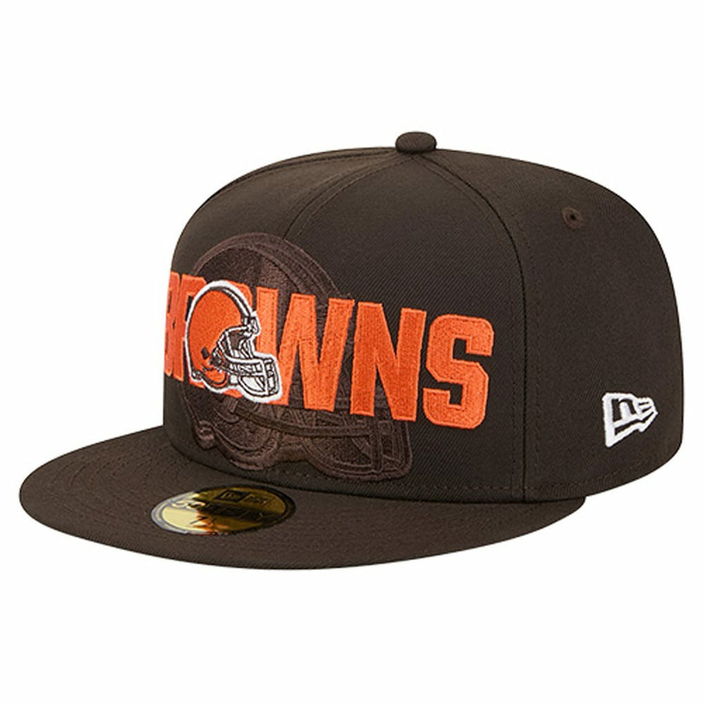 Cleveland Browns New Era Overlap Wordmark 59FIFTY Fitted Hat - Brown - NFL