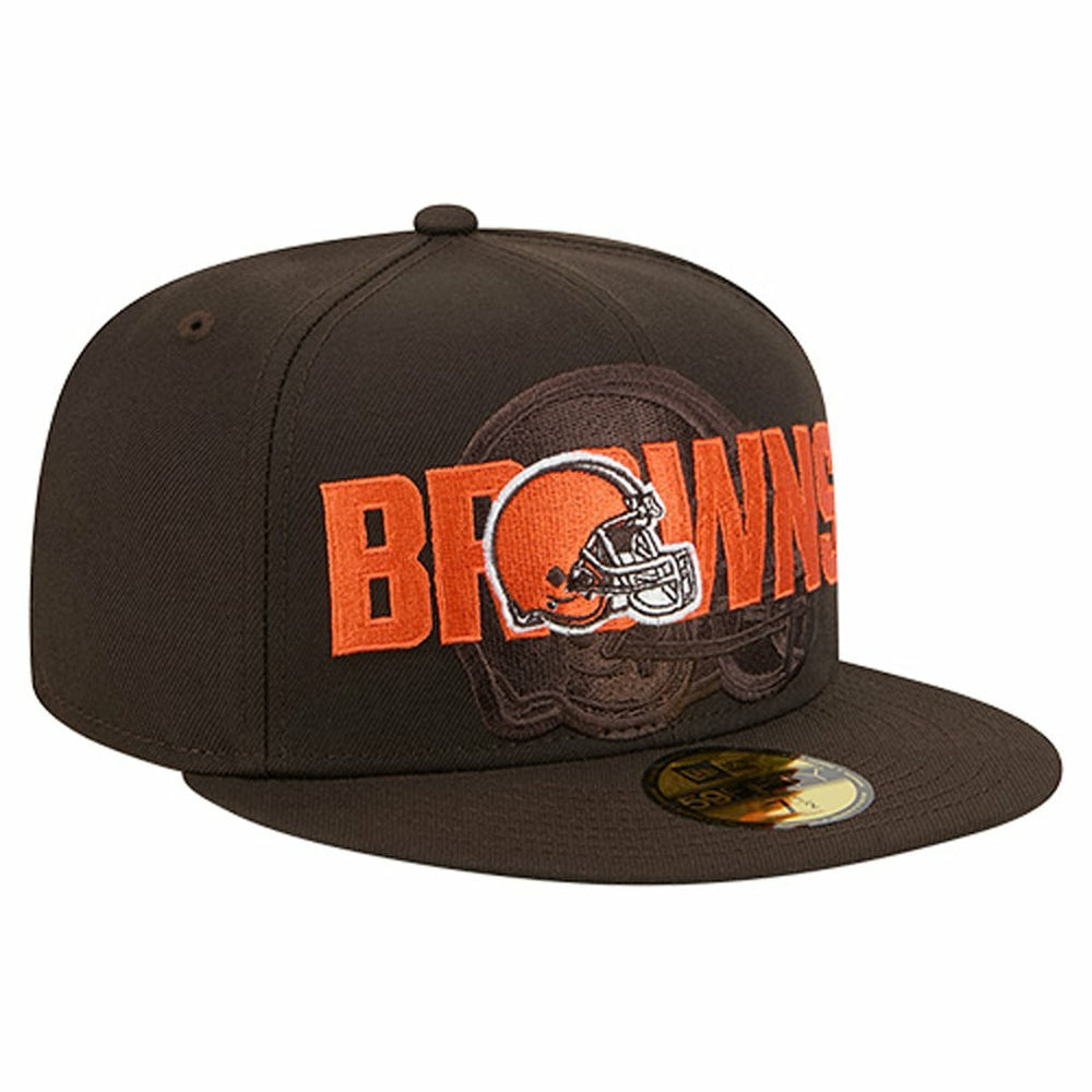 Cleveland Browns New Era Overlap Wordmark 59FIFTY Fitted Hat - Brown - NFL