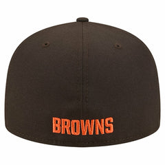 Cleveland Browns New Era Overlap Wordmark 59FIFTY Fitted Hat - Brown - NFL