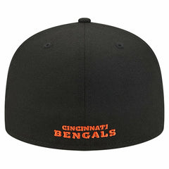Cincinnati Bengals New Era Overlap Wordmark 59FIFTY Fitted Hat - Black - NFL