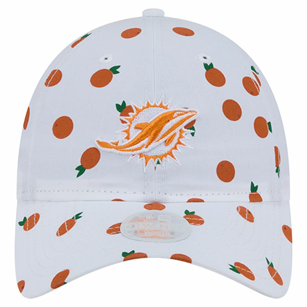 Miami Dolphins New Era Women's Fruit Pattern 9TWENTY Adjustable Hat - White - NFL