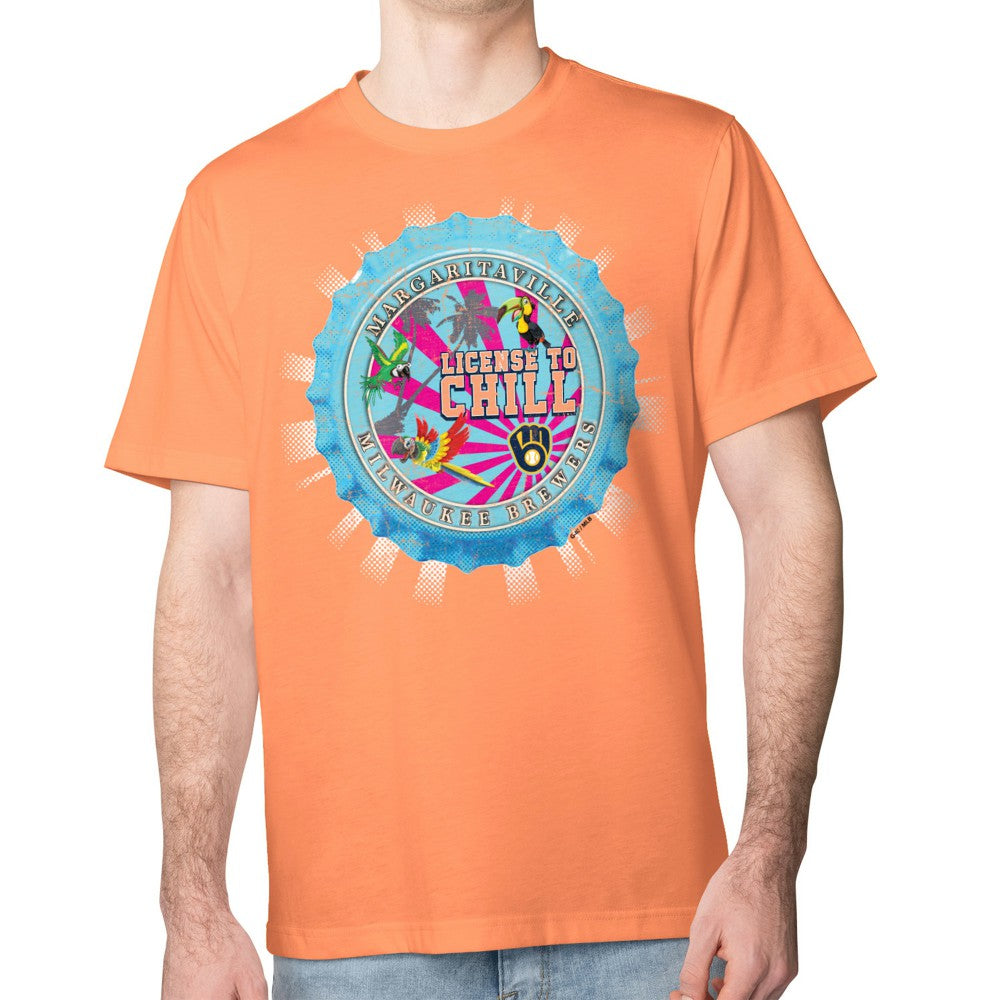 Milwaukee Brewers Margaritaville Chill Bottle Cap Classic T-Shirt Outlet