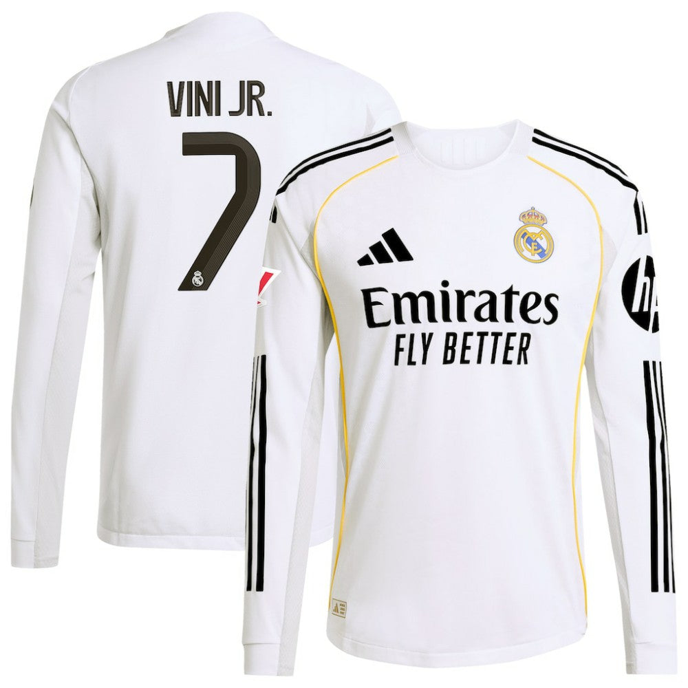 Adidas - Vini Jr. Real Madrid 2025/26 Home Long Sleeve Jersey - White