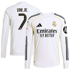 Adidas - Vini Jr. Real Madrid 2025/26 Home Long Sleeve Jersey - White