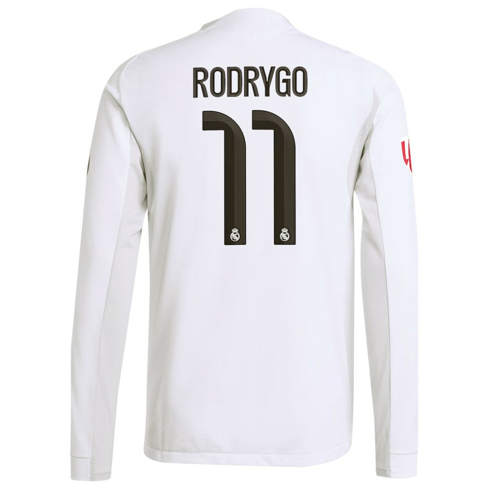 Adidas - Rodrygo Real Madrid 2025/26 Home Long Sleeve Jersey - White