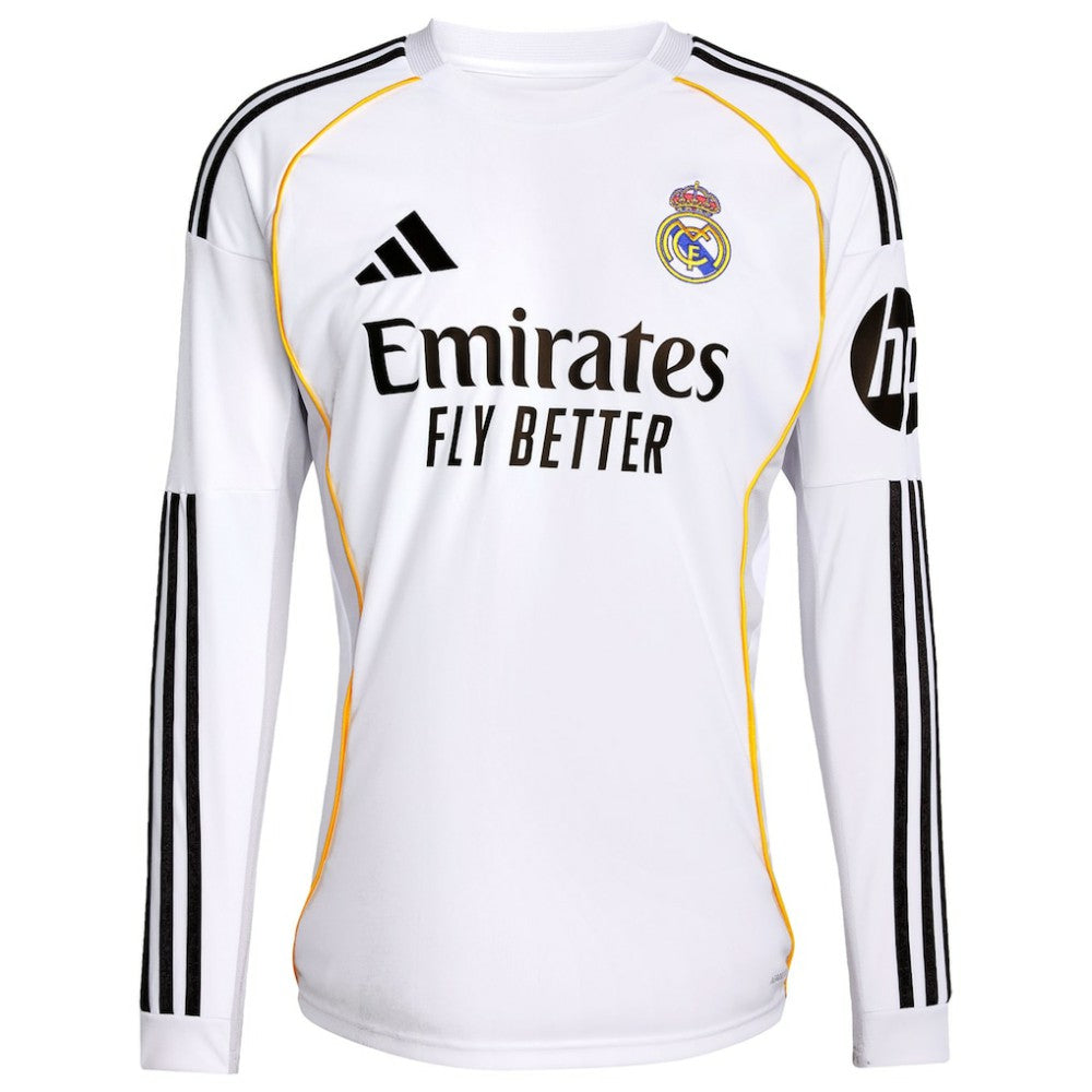 Adidas - Jude Bellingham Real Madrid 2025/26 Home Replica Long Sleeve Jersey - White