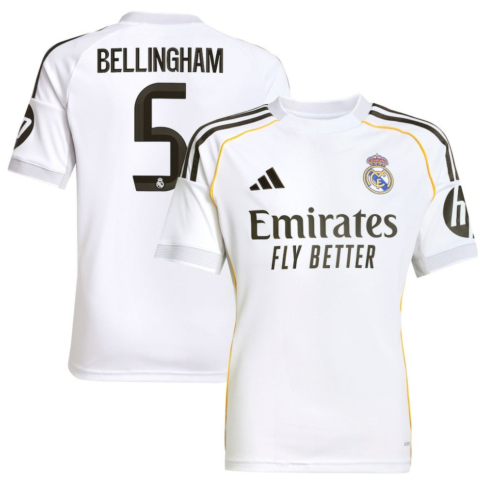 Adidas - Jude Bellingham Real Madrid Youth 2025/26 Home Replica Jersey - White