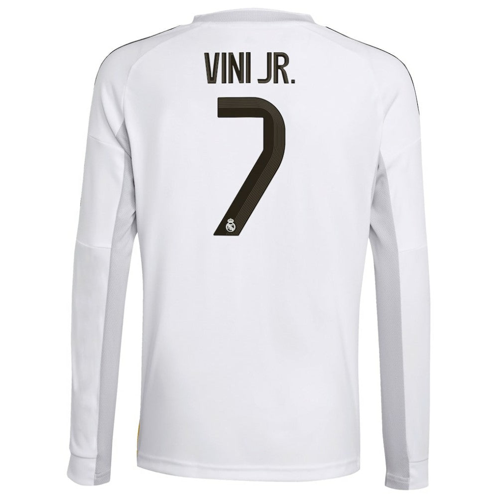 Adidas - Vini Jr. Real Madrid Youth 2025/26 Home Replica Long Sleeve Jersey - White