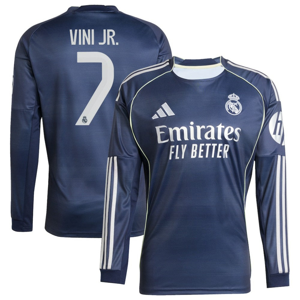 Adidas - Vini Jr. Real Madrid 2025/26 Home Long Sleeve Replica Player Jersey - Blue