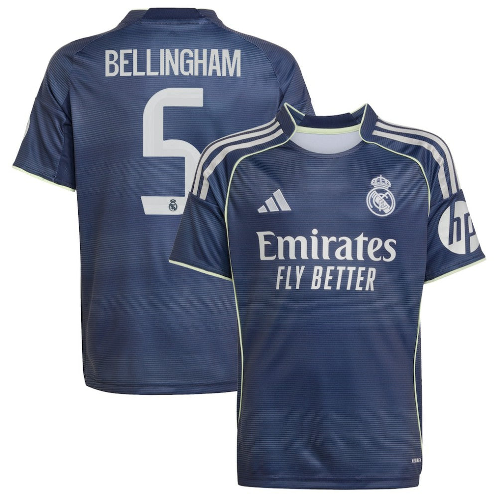 Adidas - Jude Bellingham Real Madrid Youth 2025/26 Away Replica Player Jersey - Blue