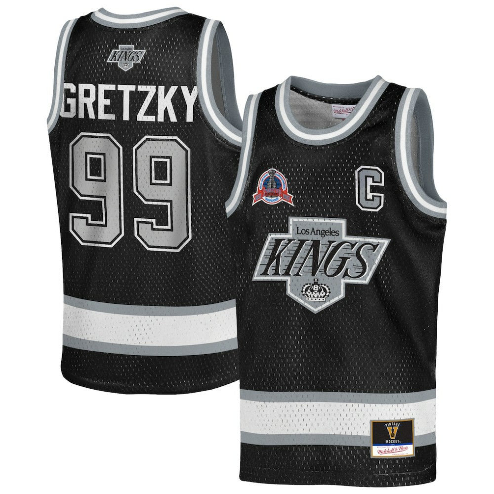 Wayne Gretzky Los Angeles Kings Mitchell & Ness Youth Maxxed Out Fashion Basketball Jersey - Black | NHL discount