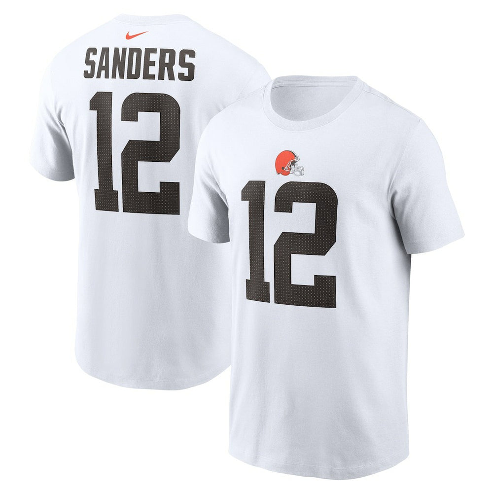 Shedeur Sanders Cleveland Browns 2025 NFL Draft Name & Number T-Shirt - White - Nike