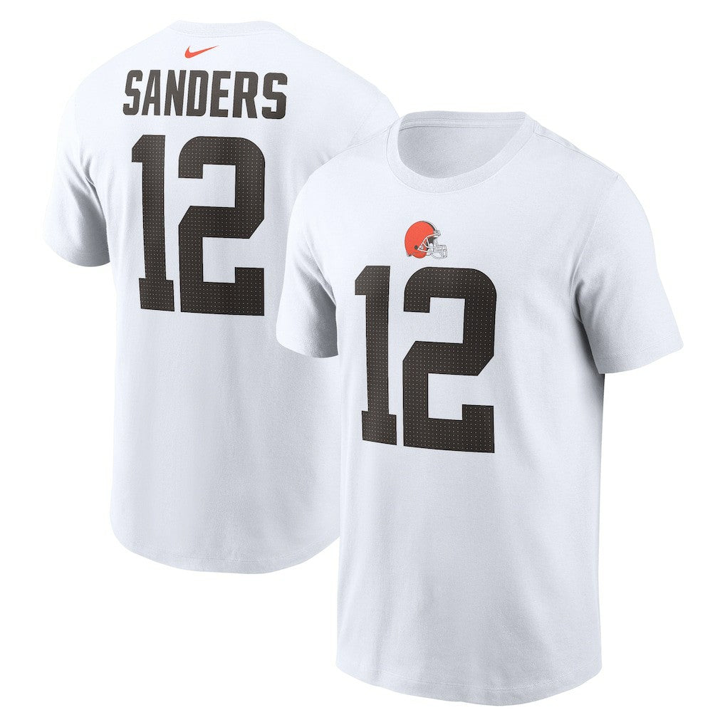 Shedeur Sanders Cleveland Browns 2025 NFL Draft Name & Number T-Shirt - White - Nike