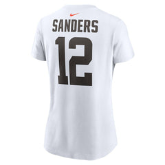 Shedeur Sanders Cleveland Browns Women's 2025 NFL Draft Name & Number T-Shirt - White - Nike