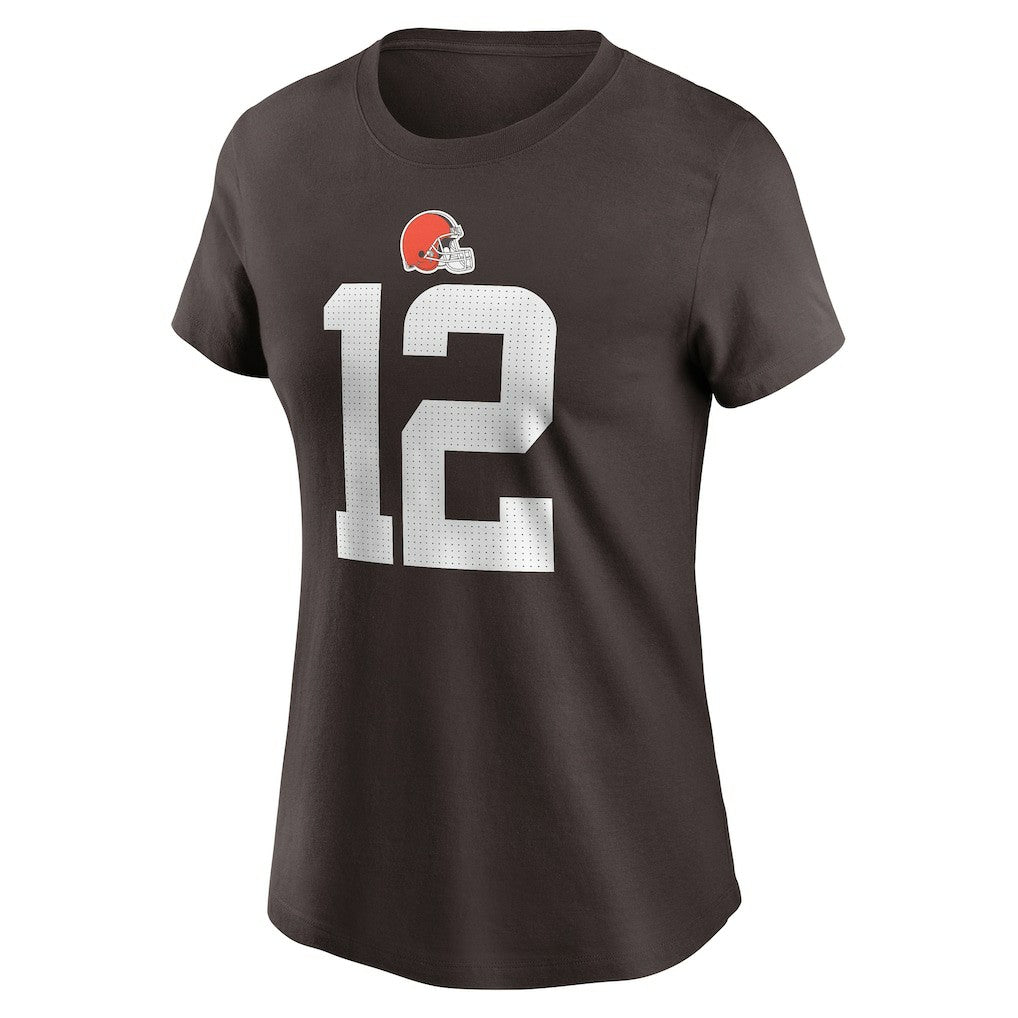 Shedeur Sanders Cleveland Browns Women's 2025 NFL Draft Name & Number T-Shirt - Brown - Nike