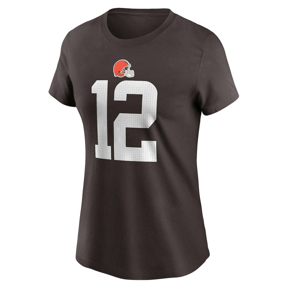 Shedeur Sanders Cleveland Browns Women's 2025 NFL Draft Name & Number T-Shirt - Brown - Nike