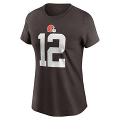 Shedeur Sanders Cleveland Browns Women's 2025 NFL Draft Name & Number T-Shirt - Brown - Nike