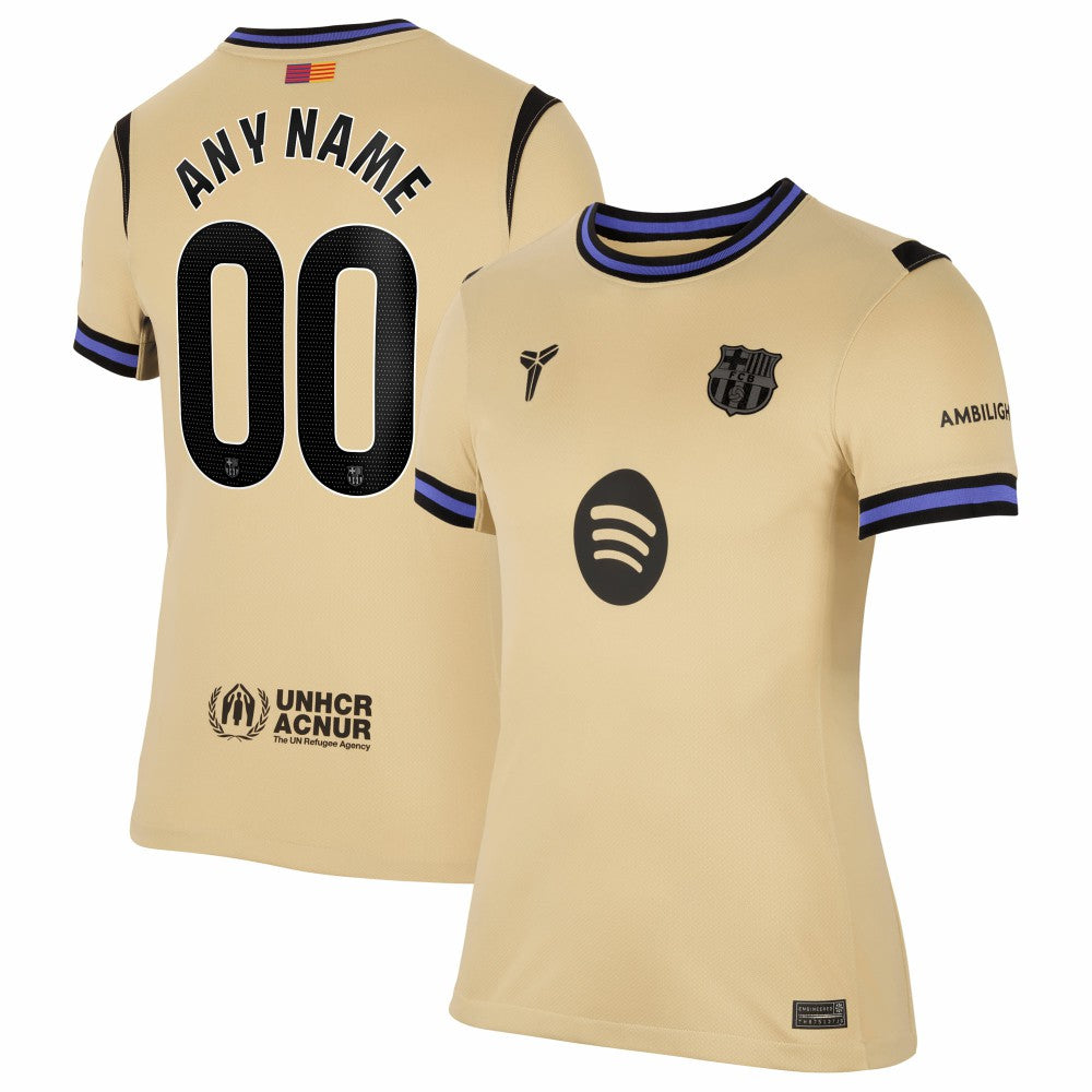 Nike - Barcelona Women's 2025/26 Away Stadium Replica Custom Jersey - Gold